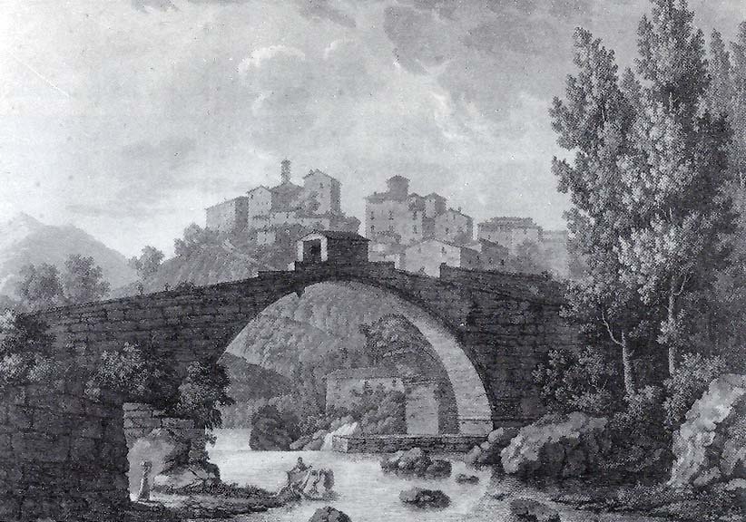 Francesco Inghirami, Ansicht von Pelago, Stich 1818