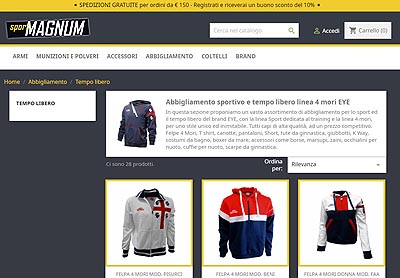 Sport Magnum negozio e-commerce